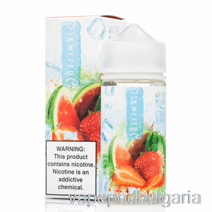 Vape 10000 Дръпки Ice Watermelon Strawberry - Skwezed - 100ml 0mg